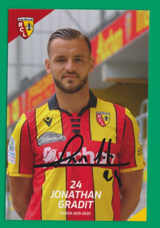 FOOTBALL carte joueur JONATHAN GRADIT équipe RC LENS 2019 2020 signée