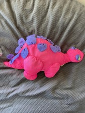 Vintage 1992 Fisher Price Bruce the Brontosaurus Plush Pink Puffalump Dinosaur