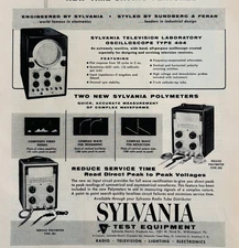 1954 Sylvania Test Equipment Radio TV Advertisement Vintage Electronics DWP9B