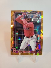 2025 Topps Chrome Sapphire Carlos Narvaez RC Gold Refractor Rookie 10/50 Red Sox