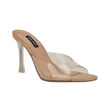 Women's Nine West Kisco Slip-On Stiletto Dress Sandals Clear/Nude