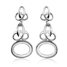 Silver 8x10mm Earring Blanks   Oval Bezel Setting with Celtic Knot Design