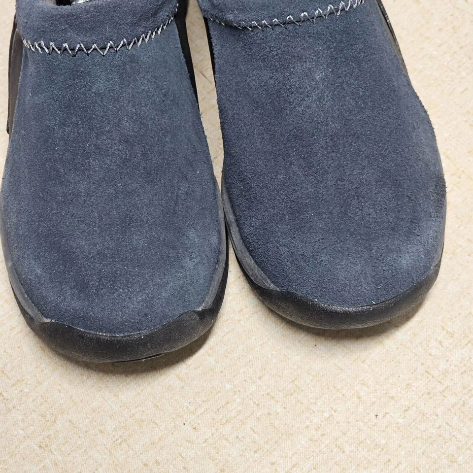 Zuecos Sporto para mujer de cuero azul gamuza talla 6,5 M zapatos informales cómodos sin cordones Foto 2 de 4