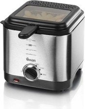 Image of Swan 1.5 Litre Stainless Steel Fryer with Viewing Window, Box Damaged