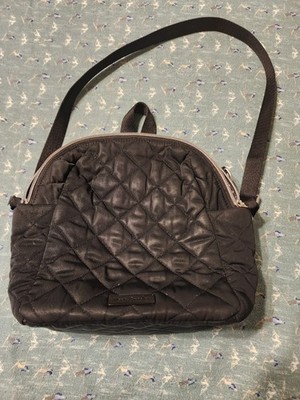 Vera Bradley Black Quilted Cotton Backpack Adjustable Straps Travel School Bag