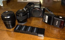 Sony a7 II Body + Sony 50mm f/1.8 + Rokinon 35mm f/1.8 Lens + Godox TT350 