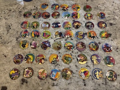 54 New Milk Caps Pogs Punched from Original 1995 Uncut Sheet~America The Beautif