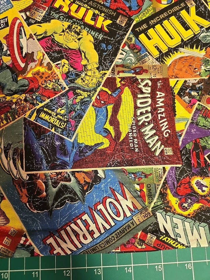 Marvel Retro Hulk Thor Captain America fabric By 1/2 Yard Avengers Spider Man - Image 4 of 4