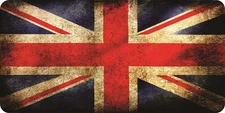 Vintage Union Jack Flag Photo License Plate