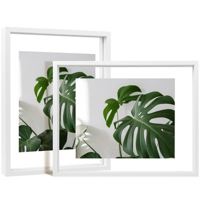 Egofine 11x14 Floating Frames Set of 2, Double Plexiglass Picture Frame, Made...