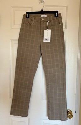 FRAME le Super High Straight Checked Jeans Size 27