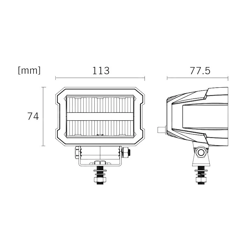 4X 4" Rectangular LED Work Light Work Lamp With Red Amber Rear Marker Tail Light - Image 2 of 4
