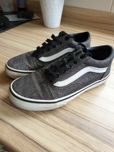 black glitter vans