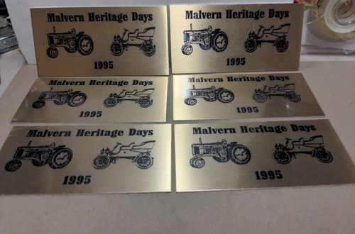 1995 Malvern Iowa IA Heritage Days Metal Sticker(s) Plaque(s) - Picture 4 of 4