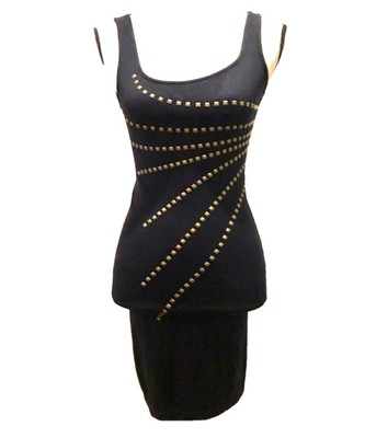 stud embellished bodycon dress