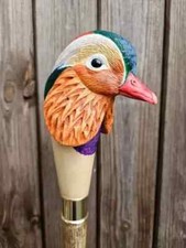 Wooden walking stick hand carved Beautiful Bird wooden walking cane