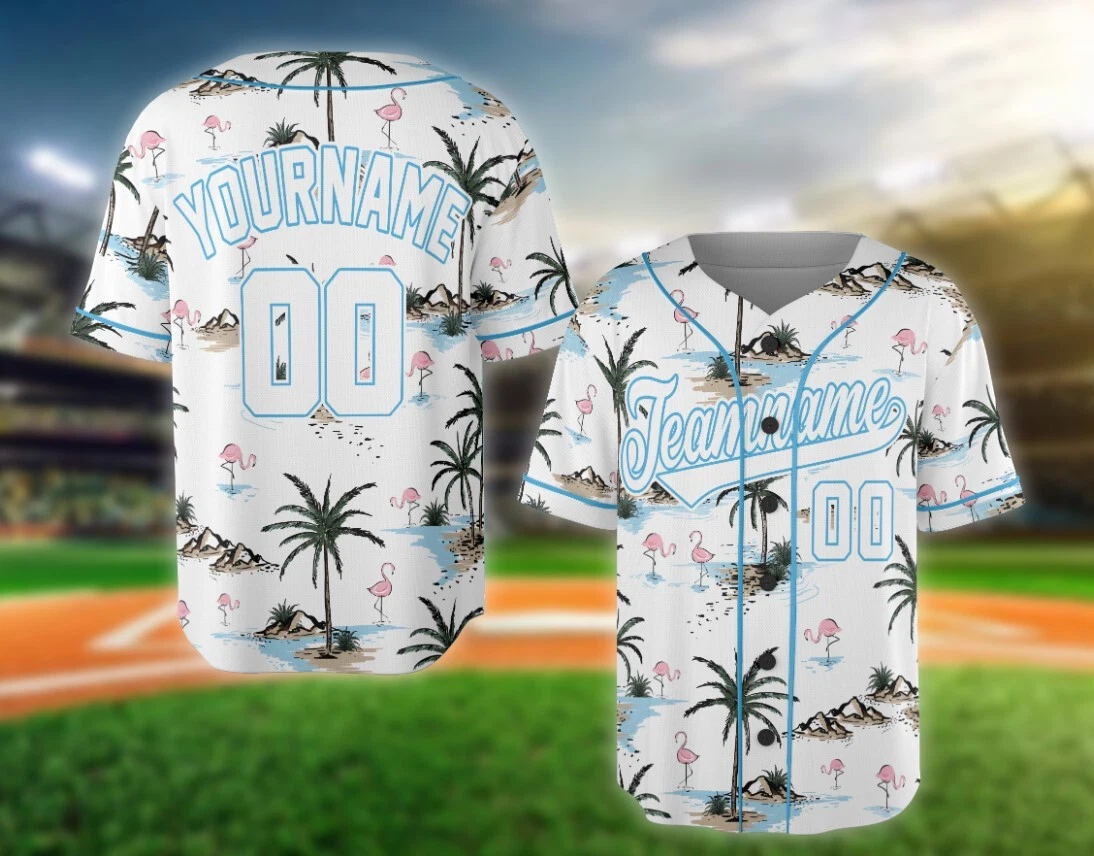 CUSTOM HAWAII PALM TREES AUTHENTIC BASEBALL JERSEY, Anniversary