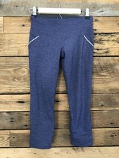 Womens Athleta Capri Yoga Pants  XS Purple Reflective Stripes Athleisure Active