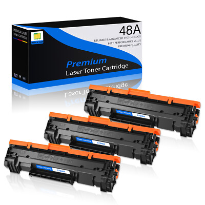 3PK CF248A 48A Toner Cartridge for HP LaserJet Pro M15a M15w M16a M16w Series