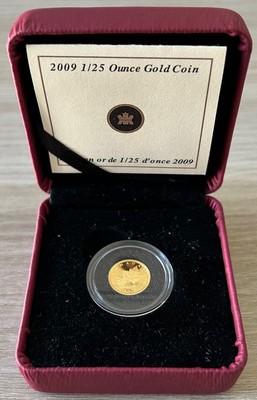 Kanada: 2009 50 Cent 1/25 Oz PP Red Maple: OVP + COA - 1,27 Gramm