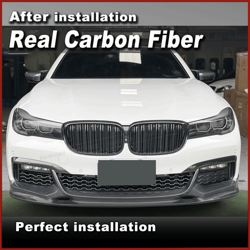 Labio delantero de carbono alerón delantero faldón delantero para BMW Serie 7 G11 G12 paquete M 2016-18 - Imagen 2 de 13