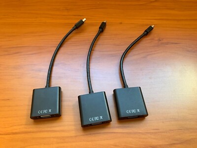 3-Pack Black Mini Display Port To VGA Adapter Cable Converter Generic Brand