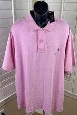 Polo Ralph Lauren Short Sleeve Pink Polo Shirt, Men  s Big  Tall Size 2XB - NWT