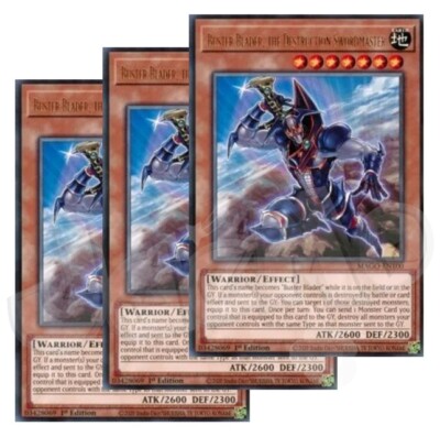 Buster Blader the Destruction Swordmaster x 3 - 1st Edition Rare NM - Free Holo