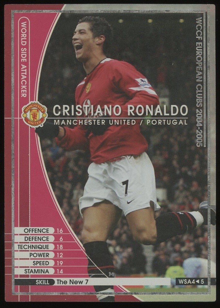 2004 Panini WCCF European Clubs World Side Attacker Cristiano Ronaldo Rookie RC