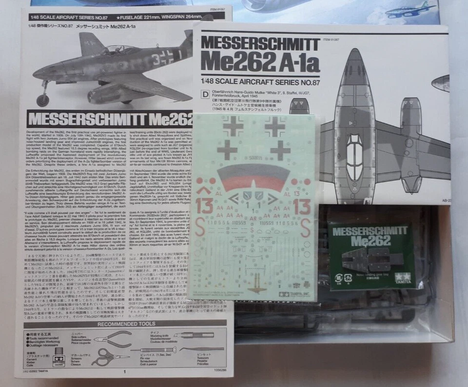 Messerschmitt Me 262 A-1a TAMIYA 61087 1:48 EDUARD AIRES 4150 mask slot wheel - Immagine 4 di 4