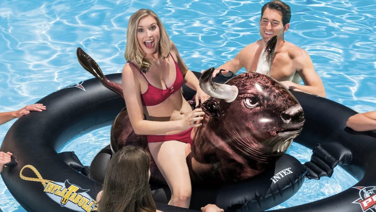 intex giant inflatabull bull riding inflatable pool float