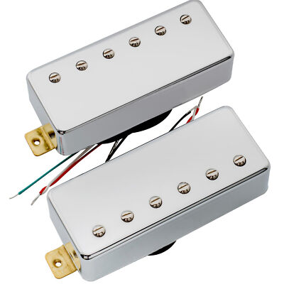Artec MLA97 Chrome Alnico 5 Covered Mini Humbucker Guitar Neck Bridge Pickup Set