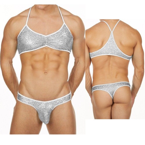 Herren Unterwäsche Bulge Pouch Jock Strap Pailletten Shorts G-String Slips BH Dessous