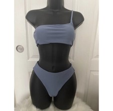 Solid One Shoulder Bikini Set