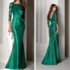 Scalloped Mother of The Bride Dress Mermaid Boat Neck Zipper Belt Groom Mother