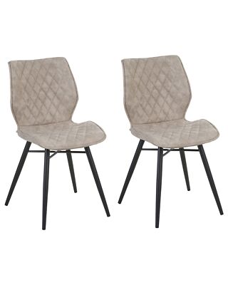 Esszimmerstuhl 2er Set in Beige moderner Polsterstuhl Lisle