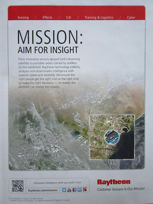 11/13 PUB RAYTHEON SENSOREN SATELLIT TRAGBARES RADAR TARGETING SYSTEM ORIGINAL ANZEIGE