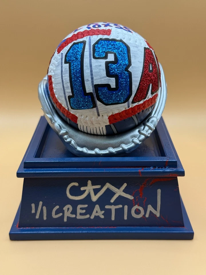 Alex Rodriguez AROD CARTER X  1/1 Hand Painted Art Baseball YANKEES - Image 2 of 4