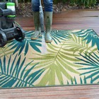 Rugshop Green Indoor Outdoor Carpet Floral Modern Reversible Plastic ...