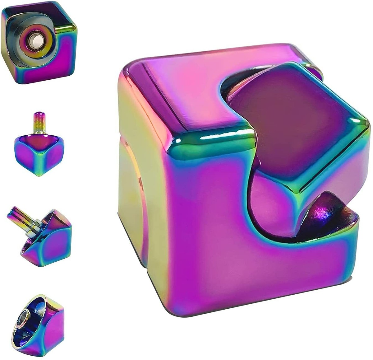 Fidget Spinner Anti-Anxiety Toys Rainbow Metallic Toy Spinning Top Cube  Spinner