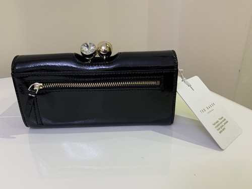 BNWT Ted Baker Elador Crinkle Patent Bobble Matinee Purse With Tags,Color Black. - Picture 5 of 11