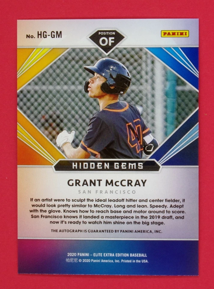 2020 Elite Grant McCray 3/5 Extra Edition Hidden Gems Autographs Emerald #22 - Image 2 of 2