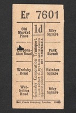 VINTAGE 1920s GRIMSBY CORPORATION TRANSPORT. TROLLEY BUS TICKET