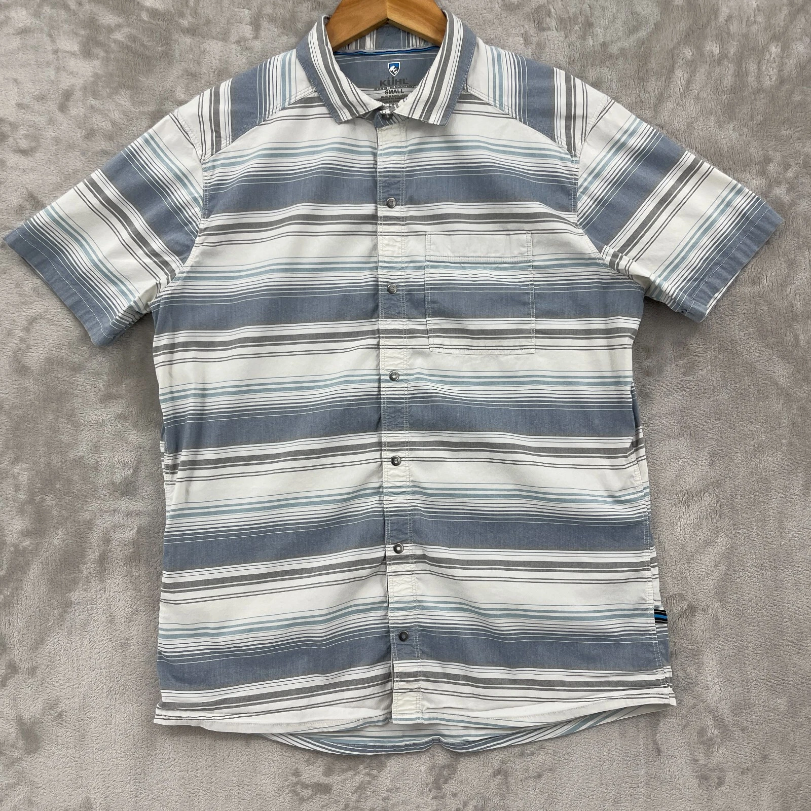 Kuhl Men's S Intriguer Snap Front Short Sleeve Striped Hiking Casual Shirt
Opens in a new window or