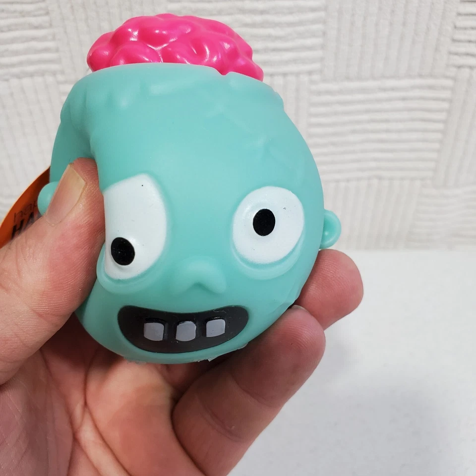 Zombie Squishy Halloween Squeeze Head Bopper Toy brain explodes pops out New - Image 4 of 4