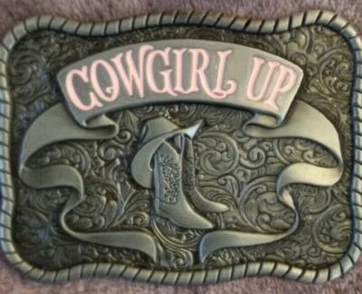 New Cowgirl up Belt buckle Approximately 3.75\