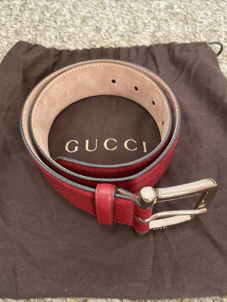 Gucci signature leather shop belt red