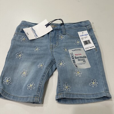 Wallflower Girls The Iris Bermuda Short Fit Light Wash Denim Size