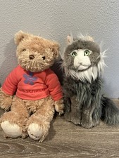 F.A.O. By Toys R Us Fluffy Long Haired Grey Cat Stuffed Plush  Teddy Bear