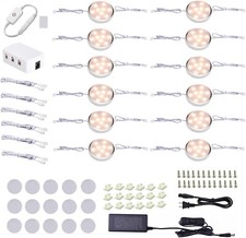 Puck Lights Under Cabinet Lighting,12V LED Dimmable Kitchen Counter Lights Wired